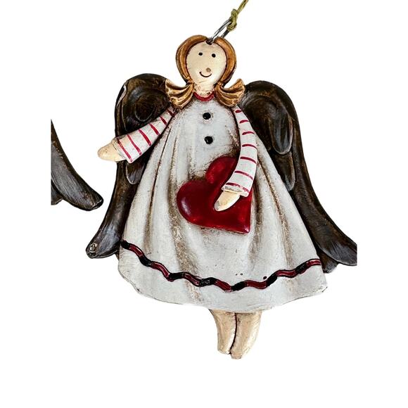 2 Hannah’s Handiworks - 1 Heart & 1 Star Angel Christmas Ornaments VG no tags - Picture 3 of 7